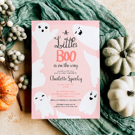 Rosa Halloween-Babydusche Einladung