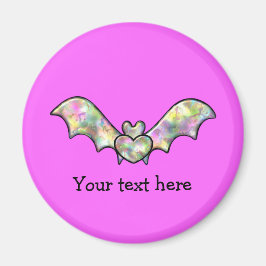 Rosa Halloween-Bat und Herz Magnet