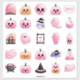 Rosa Halloween-Bundle Aufkleber