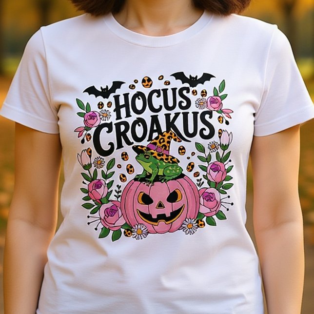 Rosa Halloween Frosch Hocus Croakus Tri-Blend Shirt (Von Creator hochgeladen)