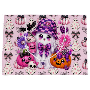 Rosa Halloween-Geist  Große Geschenktüte