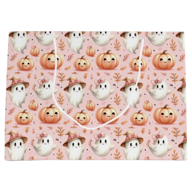 Rosa Halloween-Geschenktasche Große Geschenktüte (Vorderseite)