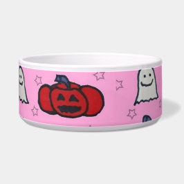 Rosa Halloween Gespenster, Fledermäuse und Kürbisl Napf