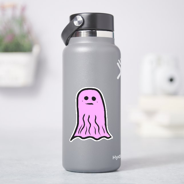 Rosa Halloween Ghost Aufkleber (HydroFlask)