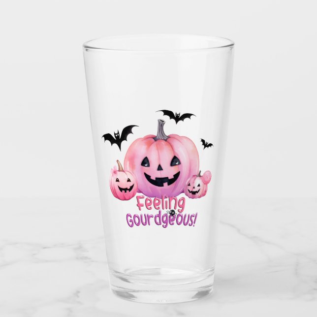 Rosa Halloween Glas (Vorderseite)