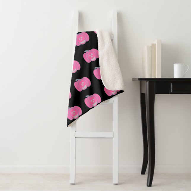 Rosa Halloween-Jack-Laternen Sherpadecke (Beispiel)