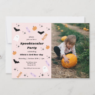 Rosa Halloween Jedes Jahr Spooktacular Geburtstag Einladung