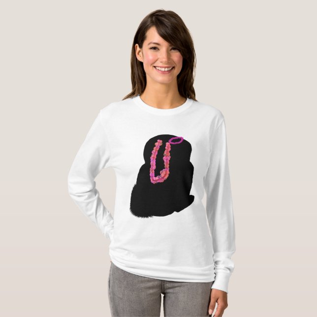 Rosa Halloween-Kaninchenkostüm T-Shirt (Vorne ganz)