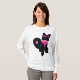 Rosa Halloween-Kostüm für schwarzen Hund T-Shirt