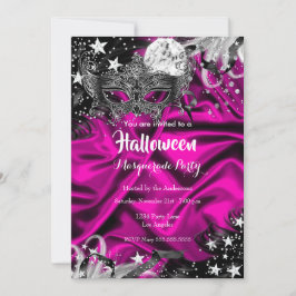 Rosa Halloween Magisches Nachtmasquerade Party Einladung