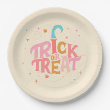 Rosa Halloween-Papierplatte