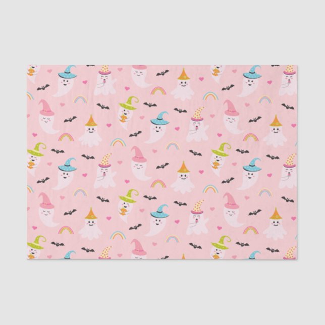 rosa Halloween-Papiertaschpapier Seidenpapier (Vorderseite)