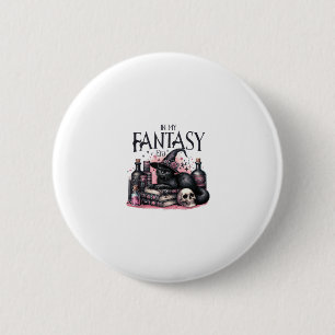 Rosa Halloween-Schwarze Katze Zauberbücher Tränke Button