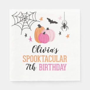 Rosa Halloween-Spooktacular-Geburtstagsfeier Serviette