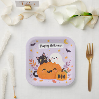 Rosa Halloween süß Pappteller