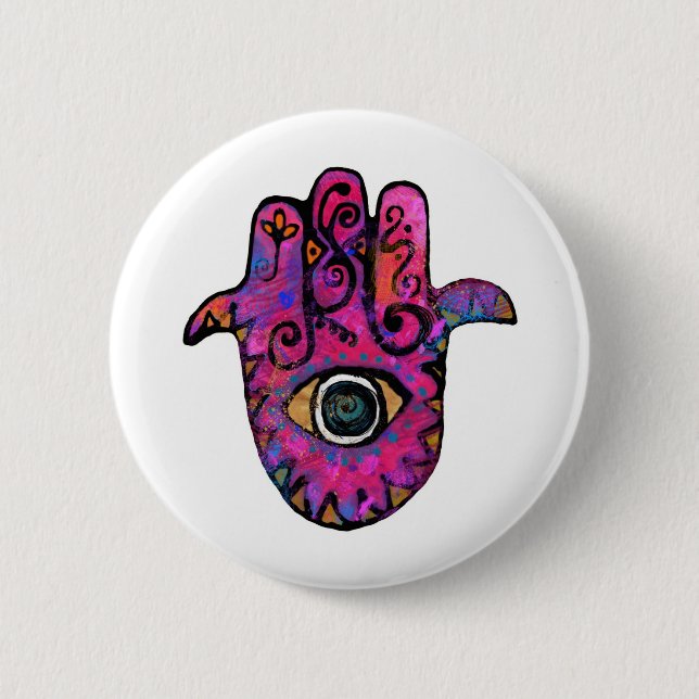 ** ROSA HAMSA ** BUTTON (Vorderseite)