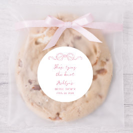 Rosa Hand Drawn Shops binden an den Knoten Sticker