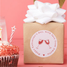 Rosa Hand gezeichnetes Galentiner-Tageslabel