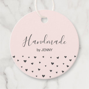 Rosa Handgefertigtes Herz-Verpackungsanhänger Geschenkanhänger