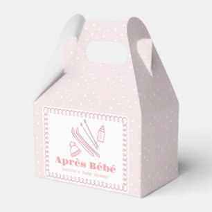 Rosa handgezeichnete Après Bébé Baby Shower Geschenkschachtel