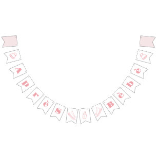 Rosa handgezeichnete Après Bébé Mädchen Babyparty Wimpelkette