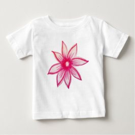 Rosa handgezeichnete Frühlingssonne Blume Baby T-shirt