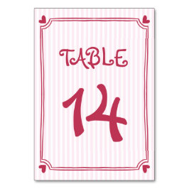 Rosa handgezeichnete Schnabeldoodle, Streifen Hoch Tischnummer