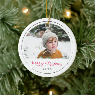 Rosa handgezeichnete Sterne rund um das Weihnachts Keramik Ornament