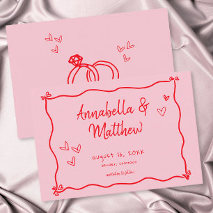 Rosa handgezeichnetes Herz - Whimsical moderne Hoc Save The Date