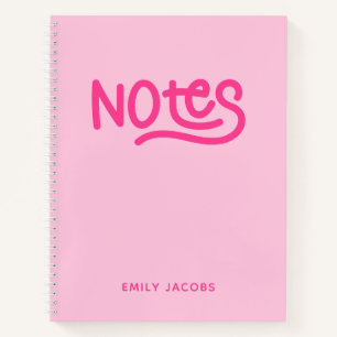 Rosa Handschrift-Notizen-Typografie Notizbuch