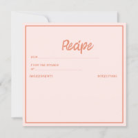 Rosa Handschrift Retro Rezept Brautparty