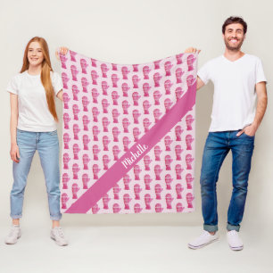 Rosa Handschuhe Wasserfarbe Personalisiert Fleecedecke