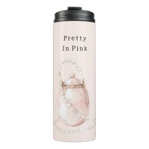 Rosa Handtasche Perlen Thermosbecher