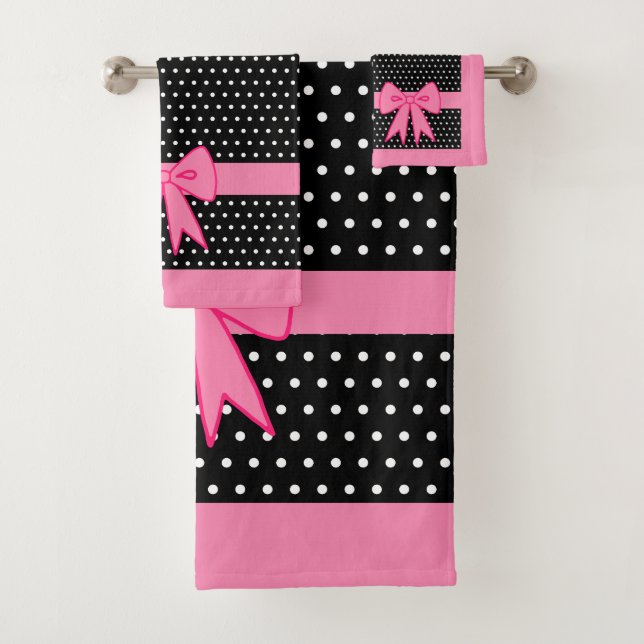 Rosa Handtuch-Set mit Schleife Badhandtuch Set (Insitu)