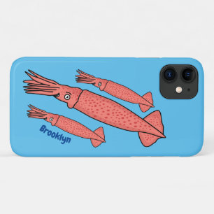 Rosa-Happy-Tintenfisch-Cartoon-Abbildung Case-Mate iPhone Hülle
