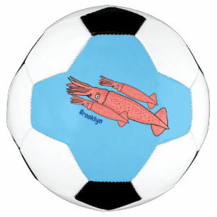 Rosa-Happy-Tintenfisch-Cartoon-Abbildung Fußball