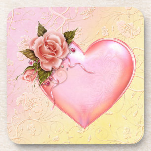 Rosa harte KunststoffUntersetzer/Korkrückwand - Se Getränkeuntersetzer