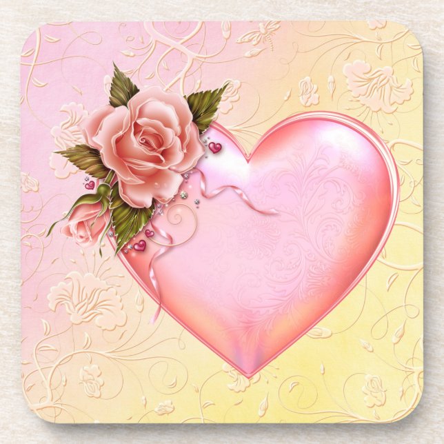 Rosa harte KunststoffUntersetzer/Korkrückwand - Se Getränkeuntersetzer (Vorderseite)