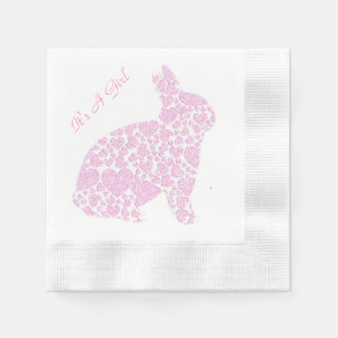 Rosa Häschen ist es ein Mädchen Serviette