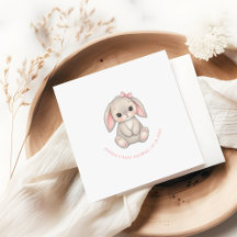 Rosa Häschen-Mädchen-Baby-Party-Papier