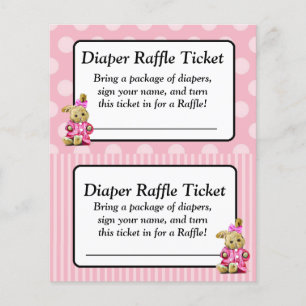 Rosa Häschen Rosa Babyparty Tombola Ticket Flyer