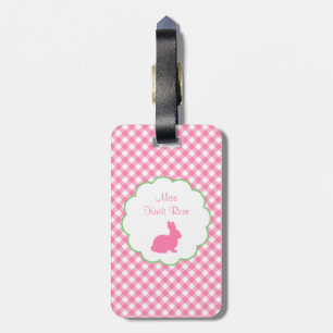 Rosa Häschen-Silhouette Gepäckanhänger