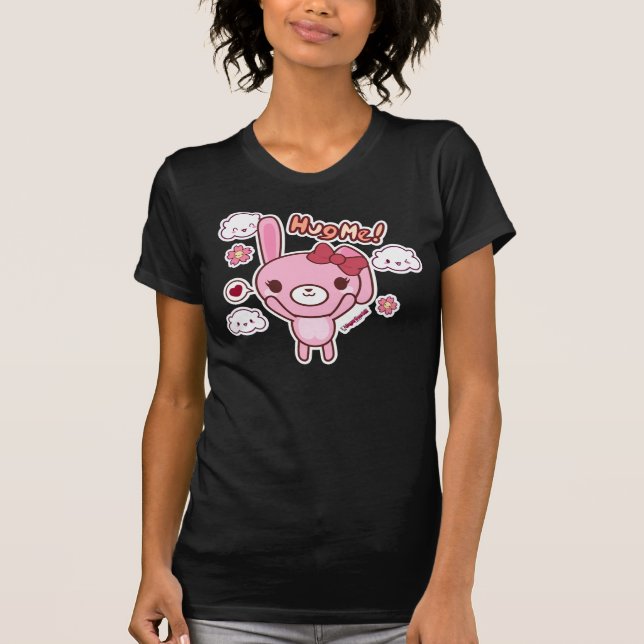 Rosa Häschen "umarmen mich " T-Shirt (Vorderseite)