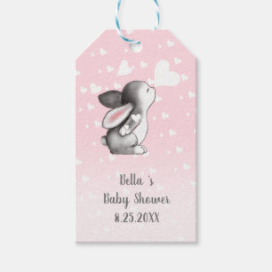 Rosa Häschenherz Confetti-Geschenkumbauten Geschenkanhänger