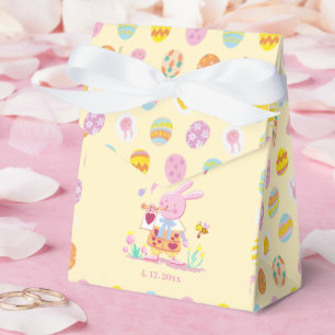 Rosa Hase & Ei Muster Gelbe Kindergeburtstag Geschenkschachtel
