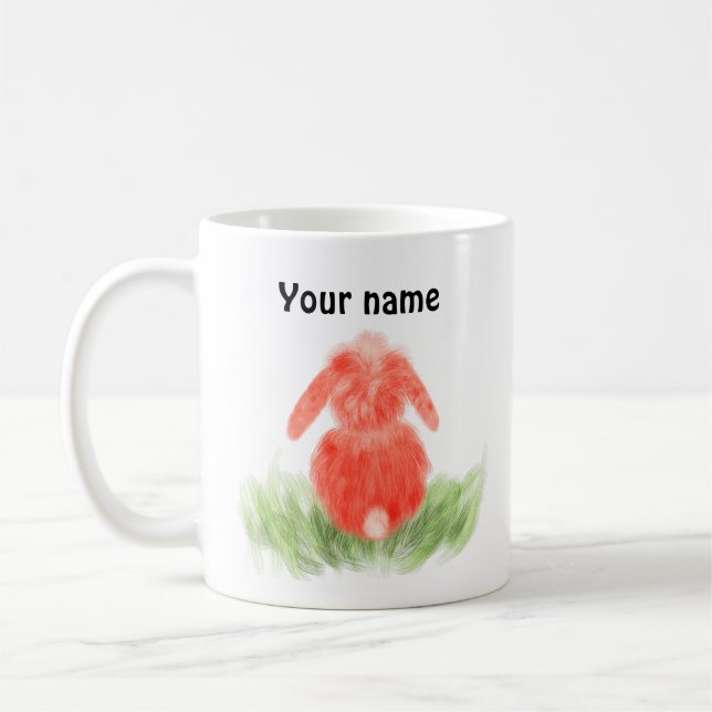 Rosa Hasen hinten Kaffee Tasse (Links)