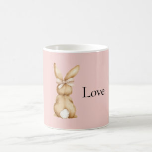 Rosa Hasen-Schleife Weißer Schwanz Kaffeetasse