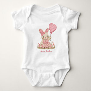 Rosa Hasenballon Baby Strampler