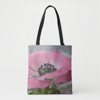Rosa Hauch-Anemone – Sanfte botanische Kunst-Tasch