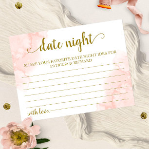 Rosa Hauch Blumen Gold Geometrischer Date Night Vo Postkarte
